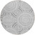 8' Gray And Dark Gray Round Geometric Washable Indoor Outdoor Area Rug