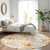 8' Ivory And Beige Round Floral Washable Indoor Outdoor Area Rug Transitional Style - Ivory, Beige Color