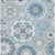 9' X 12' Sky Blue And Denim Blue Floral Medallion Washable Indoor Outdoor Area Rug