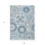 9' X 12' Sky Blue And Denim Blue Floral Medallion Washable Indoor Outdoor Area Rug