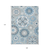 9' X 12' Sky Blue And Denim Blue Floral Medallion Washable Indoor Outdoor Area Rug