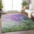 9' X 12' Purple Olive Green And Silver Abstract Washable Indoor Outdoor Area Rug