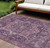 9' X 12' Eggplant Medallion Washable Indoor Outdoor Area Rug