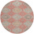 8' Salmon And Beige Round Floral Washable Indoor Outdoor Area Rug