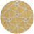 8' Gold And Ivory Round Geometric Washable Indoor Outdoor Area Rug Contemporary Style - Gold, Ivory Color