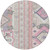 8' Pink Gray And Ivory Round Aztec Washable Indoor Outdoor Area Rug