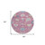 8' Pink Ivory And Denim Blue Round Floral Washable Indoor Outdoor Area Rug