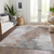 8' X 10' Brown Ivory And Gray Abstract Washable Indoor Outdoor Area Rug
