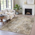 8' X 10' Brown And Ivory Geometric Washable Indoor Outdoor Area Rug - Brown, Ivory