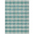 10' X 14' Teal Blue And Ivory Plaid Washable Indoor Outdoor Area Rug