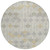 8' Ivory And Gold Round Geometric Washable Indoor Outdoor Area Rug