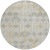 8' Ivory And Gold Round Geometric Washable Indoor Outdoor Area Rug