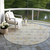 8' Ivory And Gold Round Geometric Washable Indoor Outdoor Area Rug