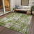 8' X 10' Green And Ivory Abstract Washable Indoor Outdoor Area Rug - 608219155018