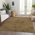 9' X 12' Brown And Tan Floral Washable Indoor Outdoor Area Rug