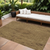 9' X 12' Brown And Tan Floral Washable Indoor Outdoor Area Rug