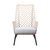 26" Gray Metal Outdoor Dining Chair with Gray Cushion