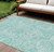 10' X 14' Teal Blue And Ivory Paisley Washable Indoor Outdoor Area Rug