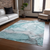 10' X 14' Gray And Ivory Abstract Washable Indoor Outdoor Area Rug