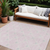 9' X 12' Pink Gray And Ivory Geometric Washable Indoor Outdoor Area Rug