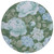 8' Sky Blue And Taupe Round Floral Washable Indoor Outdoor Area Rug