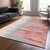 8' X 10' Coral Pink And Gray Abstract Washable Indoor Outdoor Area Rug