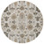 8' Ivory Beige And Taupe Round Oriental Washable Indoor Outdoor Area Rug