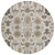 8' Ivory Beige And Taupe Round Oriental Washable Indoor Outdoor Area Rug