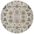 8' Ivory Beige And Taupe Round Oriental Washable Indoor Outdoor Area Rug