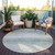 8' Linen Round Striped Washable Indoor Outdoor Area Rug