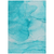 10' X 14' Teal Abstract Washable Non Skid Indoor Outdoor Area Rug