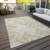8' X 10' Beige Tan And Ivory Geometric Washable Indoor Outdoor Area Rug