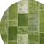 8' Olive Green And Artichoke Green Round Patchwork Washable Indoor Outdoor Area Rug