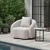 42" Beige Outdoor Accent Chair with Beige Cushions