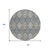 8' Gray Ivory And Navy Blue Round Floral Medallion Washable Indoor Outdoor Area Rug