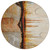 8' Rust And Charcoal Round Abstract Washable Indoor Outdoor Area Rug