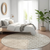 8' Beige And Ivory Round Geometric Washable Indoor Outdoor Area Rug