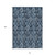 10' X 14' Navy Blue And Denim Blue Damask Washable Indoor Outdoor Area Rug - 608219069797