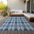 8' X 10' Navy Blue And Denim Blue Moroccan Washable Indoor Outdoor Area Rug