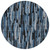 8' Blue Black And Gray Round Striped Washable Indoor Outdoor Area Rug - Blue, Black, Gray