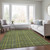 8' X 10' Olive Green And Lime Green Striped Washable Indoor Outdoor Area Rug