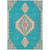 10' X 14' Teal Blue Brown And Ivory Oriental Washable Indoor Outdoor Area Rug