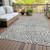 10' X 14' Gray And Ivory Abstract Washable Indoor Outdoor Area Rug Transitional Style - Gray, Ivory Color