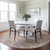 8' Coral And Gray Round Damask Washable Indoor Outdoor Area Rug