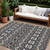 9' X 12' Charcoal Brown And Ivory Moroccan Washable Indoor Outdoor Area Rug