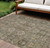 9' X 12' Brown Gray And Charcoal Oriental Washable Indoor Outdoor Area Rug