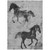8' X 10' Gray And Charcoal Horse Washable Indoor Outdoor Area Rug