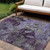 9' X 12' Purple And Green Floral Washable Indoor Outdoor Area Rug