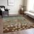 9' X 12' Brown And Teal Blue Floral Washable Indoor Outdoor Area Rug