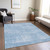 9' X 12' Navy Blue And Sky Blue Abstract Washable Indoor Outdoor Area Rug Transitional Style - Navy Blue, Sky Blue Color
